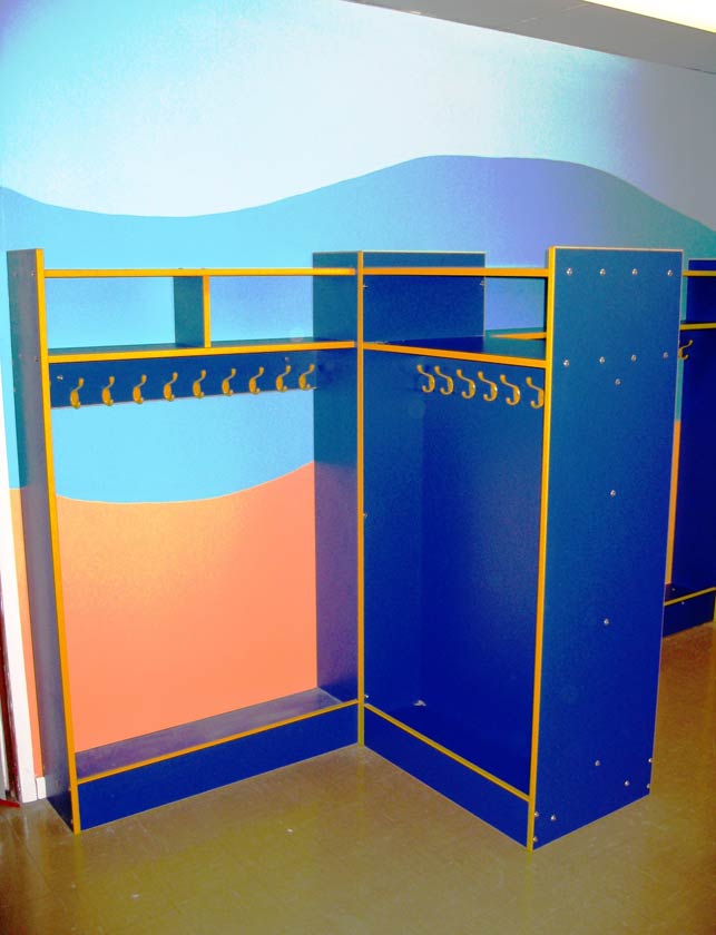 Painted cloakroom