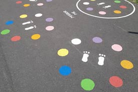 Actvities painted on ground in play area